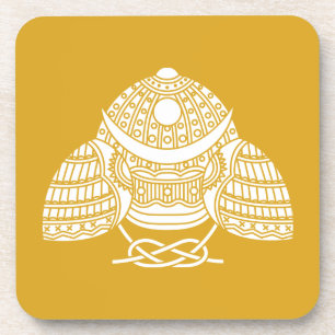 Sun moon Samurai Helm Getränkeuntersetzer