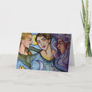 Sun Moon Stars Feminine Kunst Karte