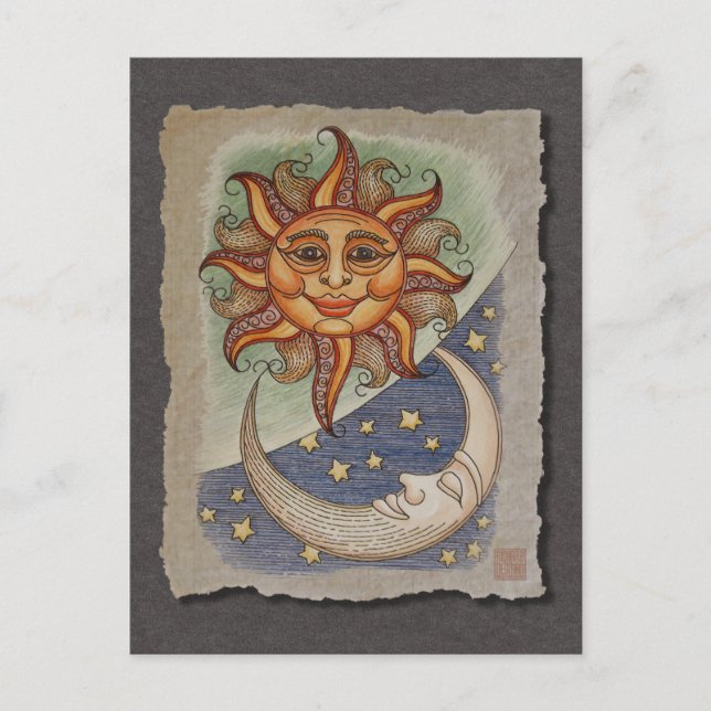 Sun Moon & Stars Postkarte (Vorderseite)
