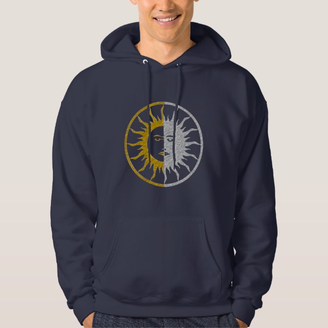 SUN & MOON Symbol - Gold Silber Hoodie (Vorderseite)