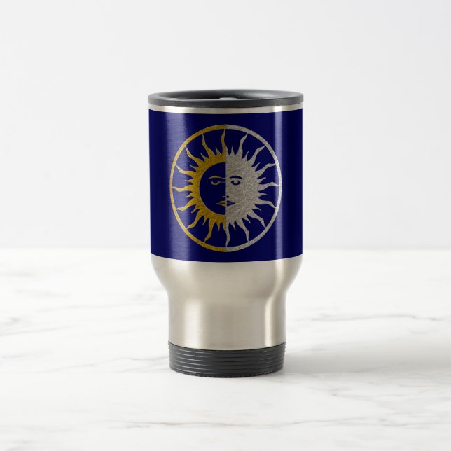 SUN & MOON Symbol - Gold Silber Reisebecher (Mittel)