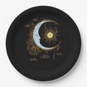 Sun Moon Vintag 90er Hexe Whimsigoth Ästhetik Pappteller