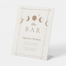 Sun & Moon Whimsical Hand Drawn Celestial Bar Sign Sockelschild