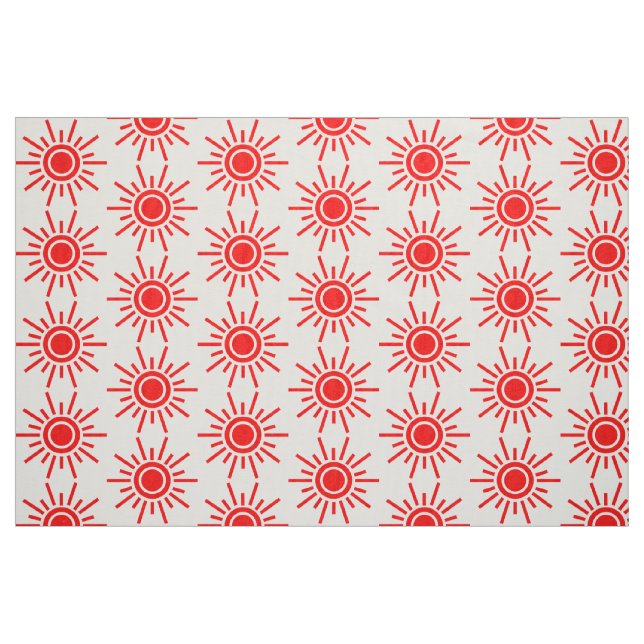 Sun Muster 02 - Rot auf Weiß Stoff (Fat Quarter (45,7 x 55,9 cm))