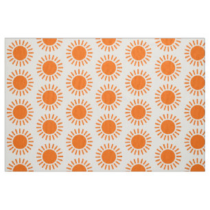 Sun-Muster - Orange auf Weiß Stoff