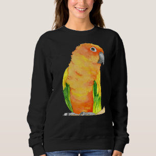 Sun Parakeet Watercolor Bird Parrot Farbe Farbe Fa Sweatshirt