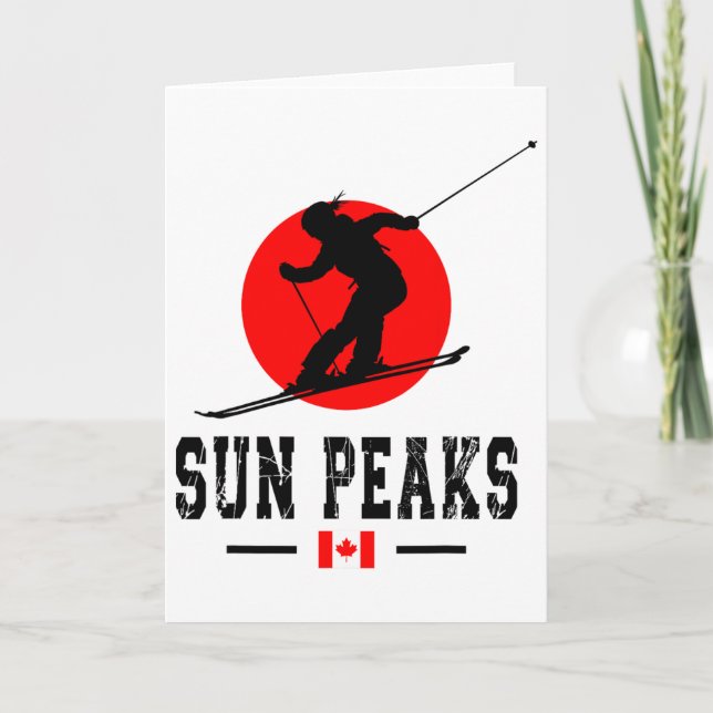 Sun Peaks Canada Ski Resort Rocky Mountains Canadi Karte (Vorderseite)