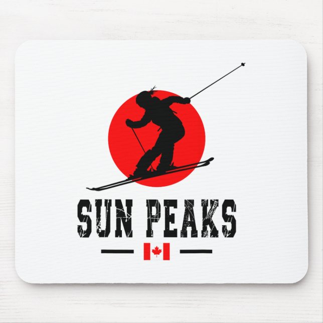 Sun Peaks Canada Ski Resort Rocky Mountains Canadi Mousepad (Vorne)