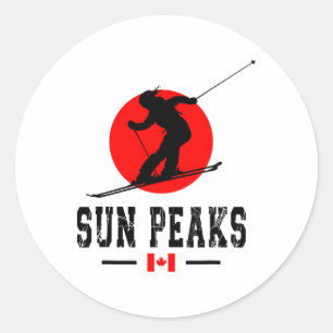 Sun Peaks Canada Skigebiet Rocky Mountains Kanada Runder Aufkleber
