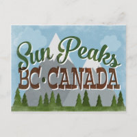Sun Peaks Kanada Spaß Retro Snowy Mountains