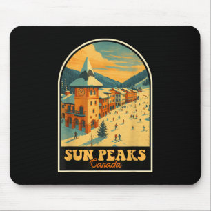 Sun Peaks Kanada Vintage-Design Retro-Ski-Dorf Mousepad