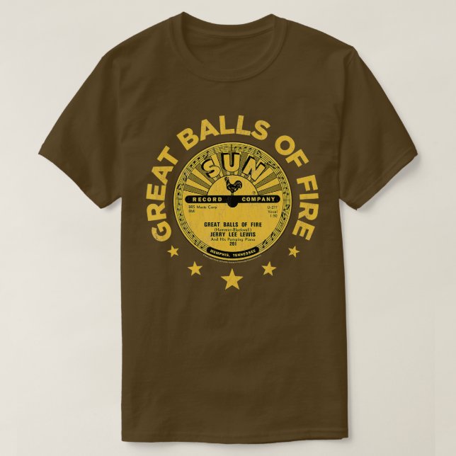 Sun Platten Jerry Lee Lewis Große Brandmauern T-Shirt (Design vorne)