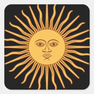 Sun Quadratischer Aufkleber