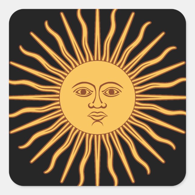 Sun Quadratischer Aufkleber (Vorderseite)