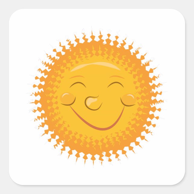 Sun Quadratischer Aufkleber (Vorderseite)