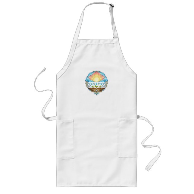 Sun Rain Growth Nature Symbol Illustration design  Lange Schürze (Vorne)