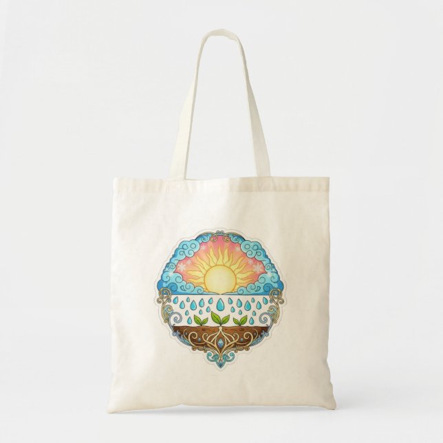 Sun Rain Growth Nature Symbol Illustration design  Tragetasche (Vorne)
