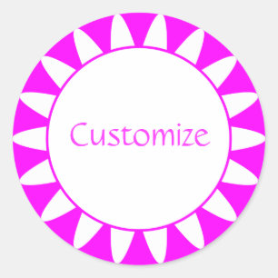 Sun Ray Template - 3 - Magenta Runder Aufkleber