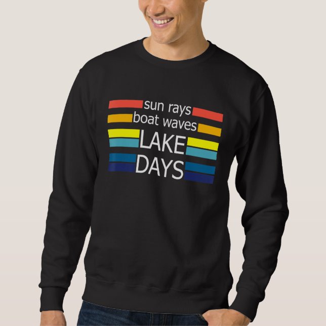 Sun Rays Boat Waves Lake Days Wandercamper Sommer Sweatshirt (Vorderseite)