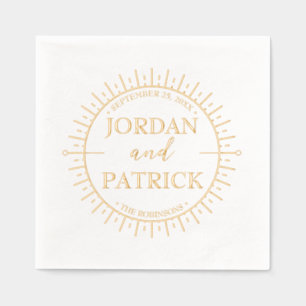 Sun Rays Celestial Personalisiert Wedding Napkins Servietten Mit Folie