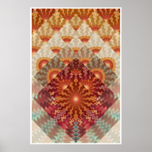 Sun Rays Fraktal Design Poster