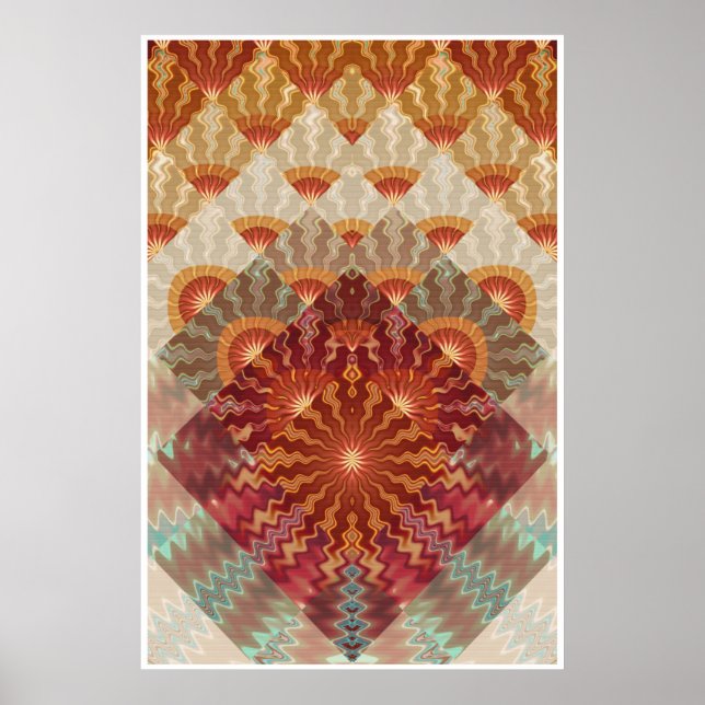 Sun Rays Fraktal Design Poster (Vorne)