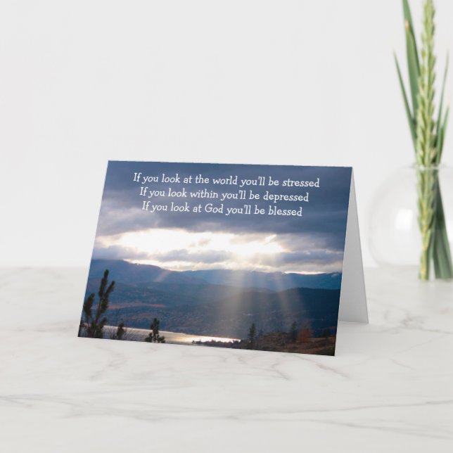  Sun Rays Lakeshore Storm Clouds Look at God Karte (Vorderseite)