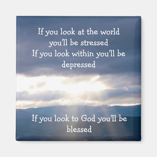 Sun Rays Lakeshore Storm Clouds Look at God Magnet (Vorne)