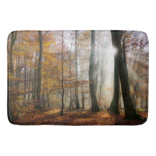 Sun Rays Mystic Misty Forest Badematte