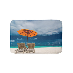 Sun-Regenschirm auf Sandy-Strand Maldives Badematte