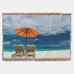 Sun-Regenschirm auf Sandy-Strand Maldives Decke