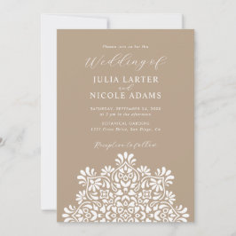 Sun Rising Boho Rustic Floral Mandala Wedding Einladung