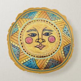Sun Round Pillow Rundes Kissen