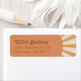 Sun Rücksendeadressen-Aufkleber | Pink Sun Address