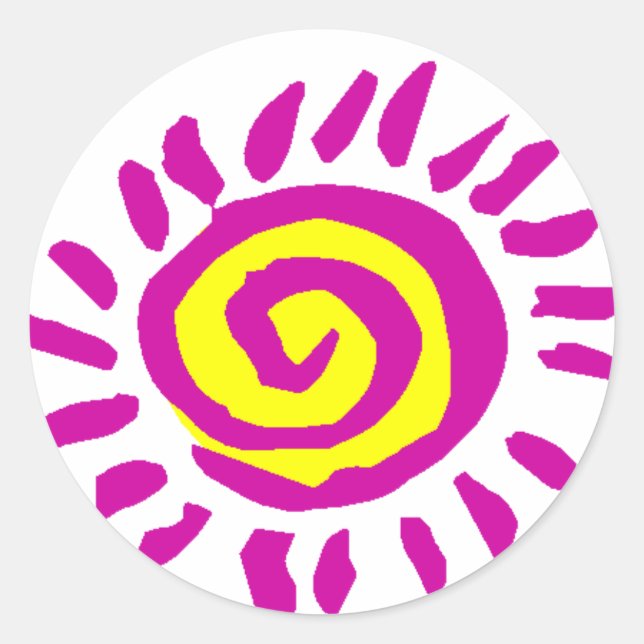 Sun Runder Aufkleber (Vorderseite)