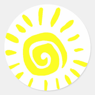 Sun Runder Aufkleber