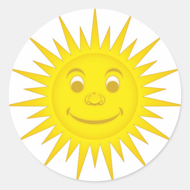 Sun Runder Aufkleber (Vorderseite)