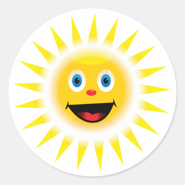 Sun Runder Aufkleber (Vorderseite)