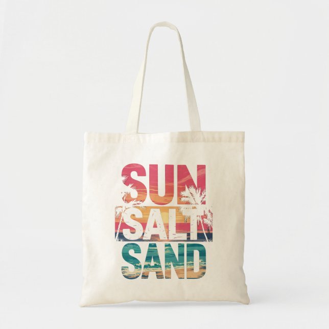 Sun Salt Sand Beach Vibes Tote Tasche (Vorne)