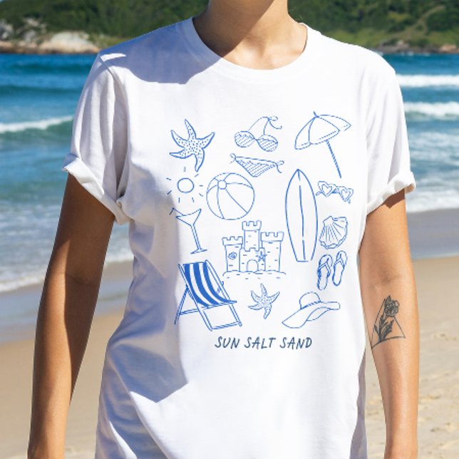 Sun Salt Sand Doodle Beach T-Shirt (Von Creator hochgeladen)