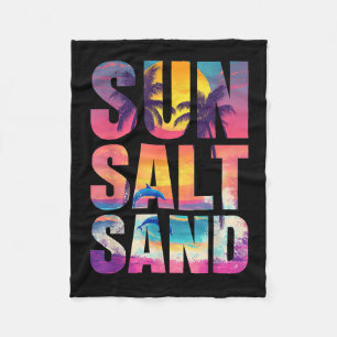 Sun Salt Sand Summer Beach Vibes Familienurlaub R Fleecedecke
