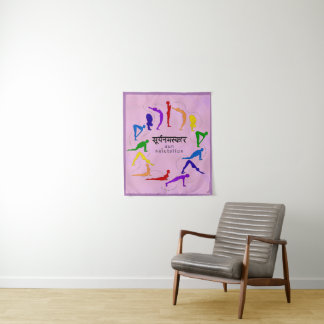Sun Salutation Yoga Tapisserie Arc-en-ciel Chakra 