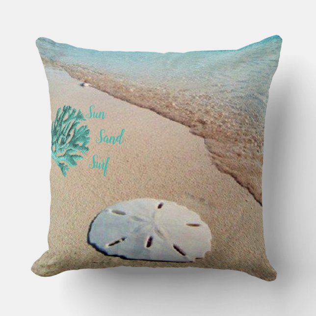 Sun-Sand-Brandung Kissen (Vorderseite)