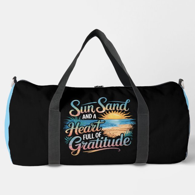 Sun Sand Heart Gratitude Beach Duffle Bag (Vorderseite)