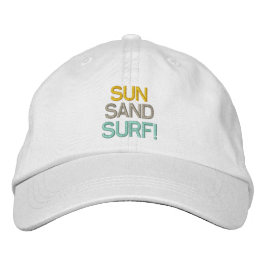 SUN, SAND, SURF! BESTICKTE BASEBALLKAPPE