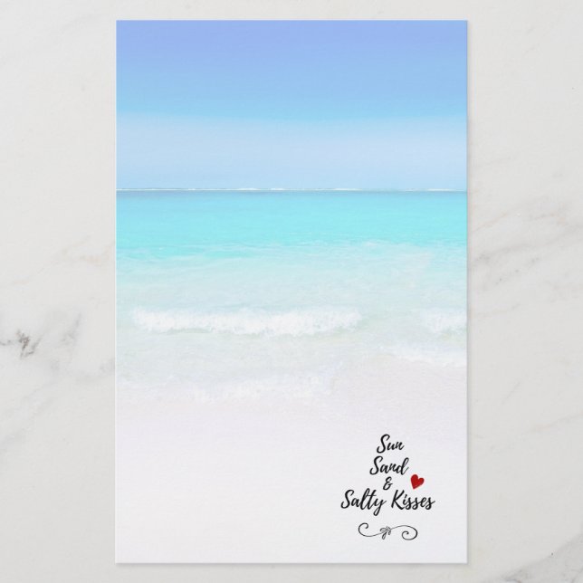 Sun Sand und Salty Kisses Tropical Beach Briefpapier (Vorderseite)