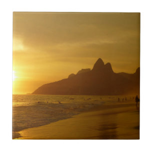 Sun Set am Strand von Ipanema Brasilien Fliese