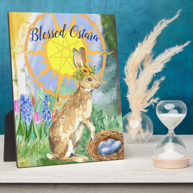 Sun Shine Ostara Rabbit Wiccan Altar Fotoplatte (Seite)