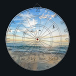 Sun. Sky. Meer. Sand. Strand Szene  Dartscheibe<br><div class="desc">S mal 4 (Sx4) steht für Sun,  Sky,  Sea,  Sand. Wenn Sie Liebe am Meer verbringen,  gibt es hier einen Dartboard zum Thema Strand</div>