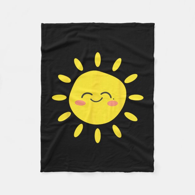 Sun Smiling Sunshine Cute Lovely Summer Love Vacat Fleecedecke (Vorderseite)
